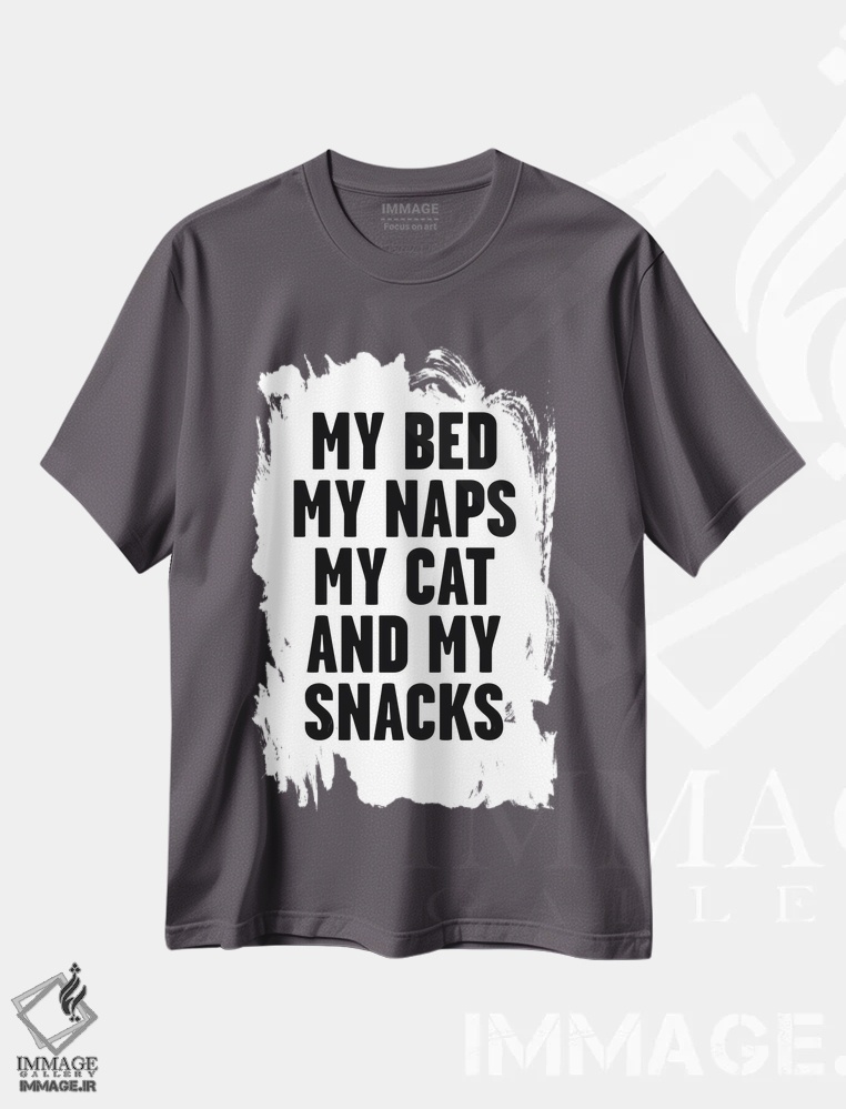 تیشرت طوسی طرح حیوانات ,My Naps,تخت من، چرت های من اثر مامبو آرت استودیو