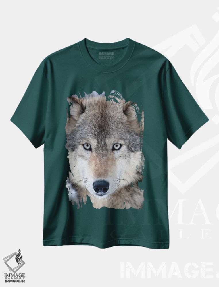 تیشرت سبز طرح دار Minnesota, Sandstone, Eyes of the Wolf,آمریکا، مینه سوتا، سندستون، چشمان گرگ اثر هولیس لونی