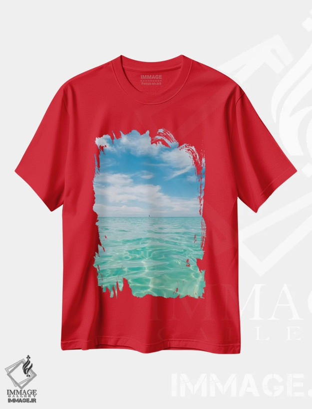 تیشرت قرمز طرح دار آب فلوریدا V اثر بثانی یانگ