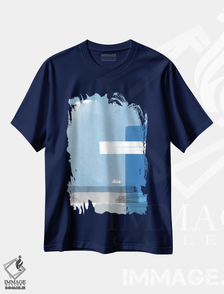 تیشرت سرمه ای طرح دار سفر اثر دنیس براون