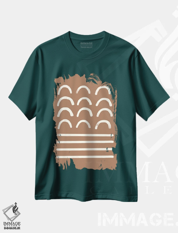 تیشرت سبز طرح دار کمان انتزاعی شش اثر دانیلو د آلکساندریا