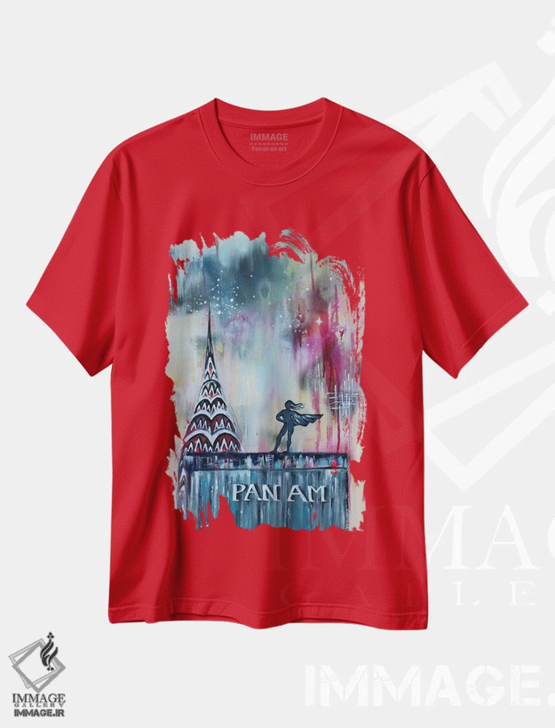 تیشرت قرمز طرح دار موکسی نیویورک I اثر آنجلا بیسون