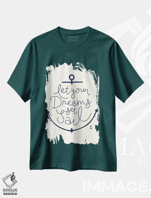 تیشرت سبز طرح دار دریایی اثر ژان کلی
