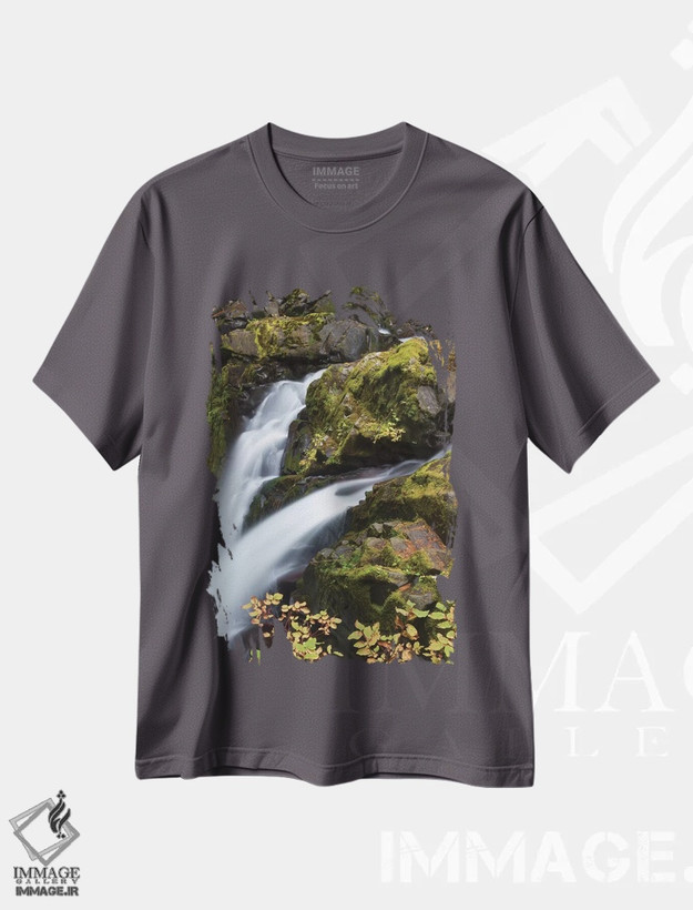 تیشرت طوسی طرح دار Olympic National Park,آبشار سول دوک، پارک ملی المپیک اثر کن آرچر