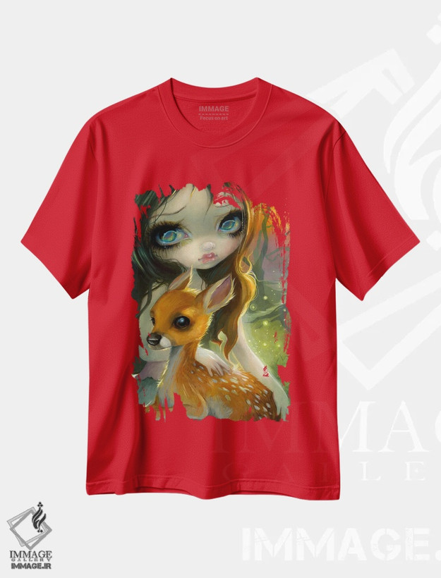 تیشرت قرمز طرح دار خواهر و برادر اثر جزمین بکِت-گریفیت