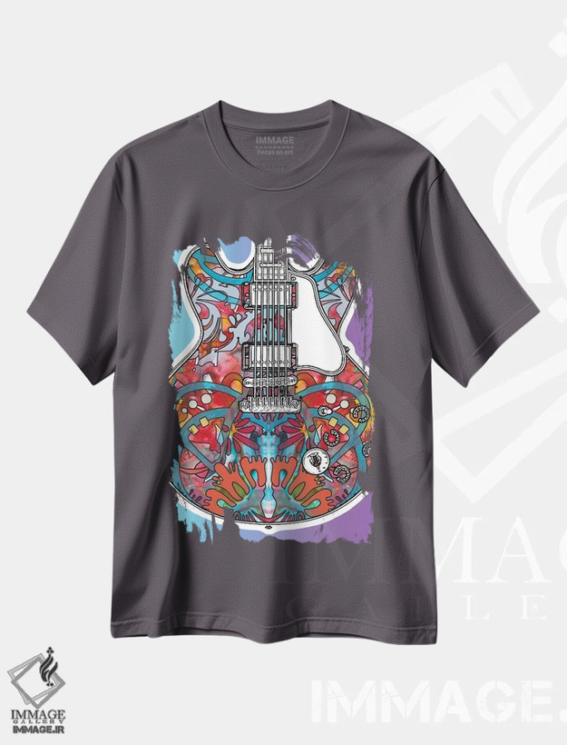 تیشرت طوسی طرح دار گیبسون ES-335 اثر دین روسو