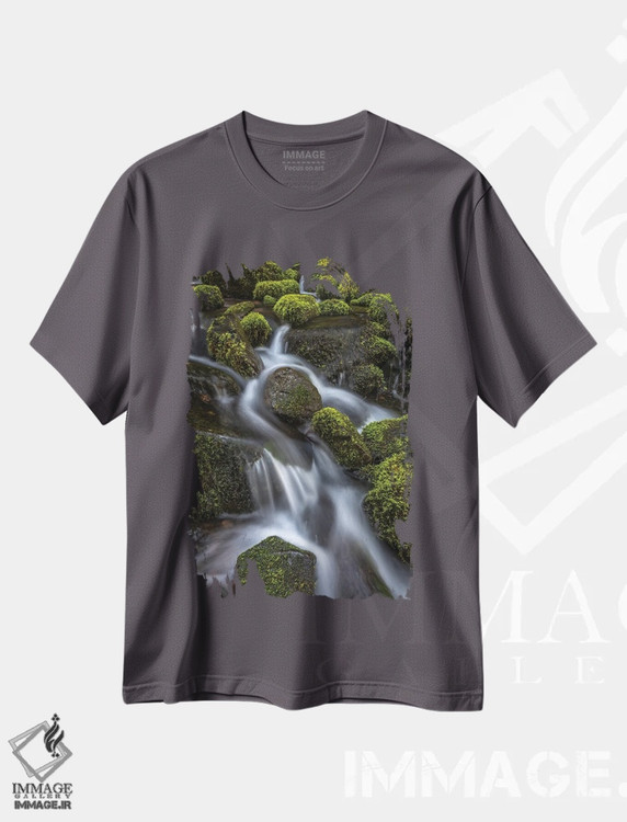 تیشرت طوسی طرح دار Washington State, Olympic National Park. Cedar Creek scenic.,منظره چشم نواز سدار کریک اثر جینز گالری