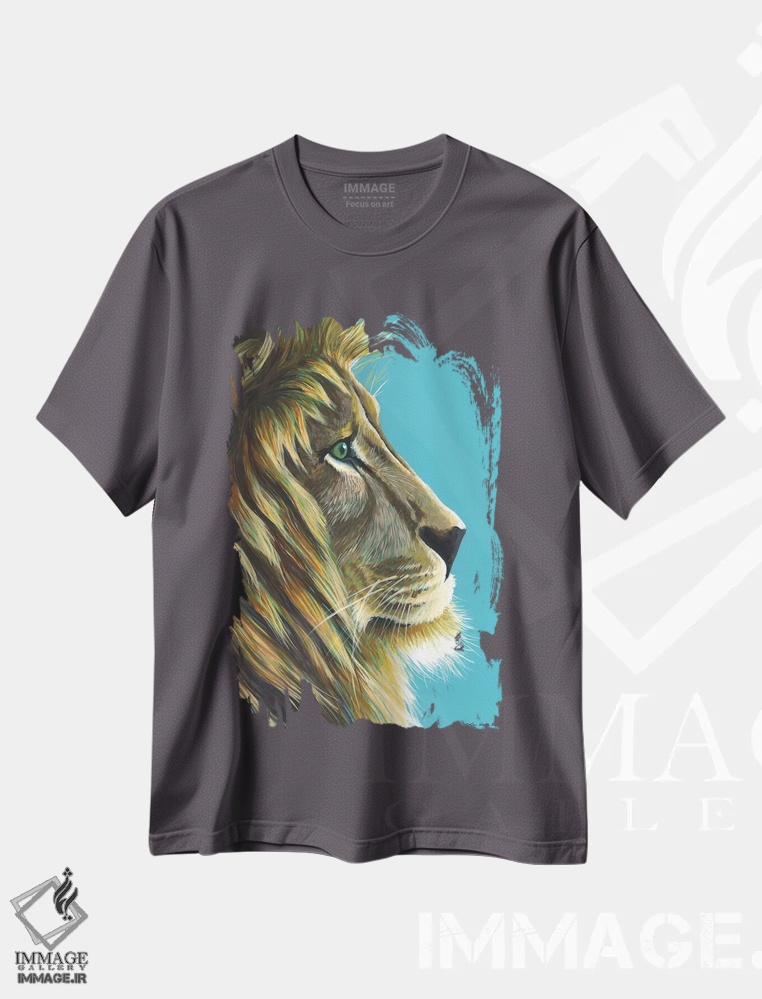 تیشرت طوسی طرح دار شیرشاه اثر کیرستین وود