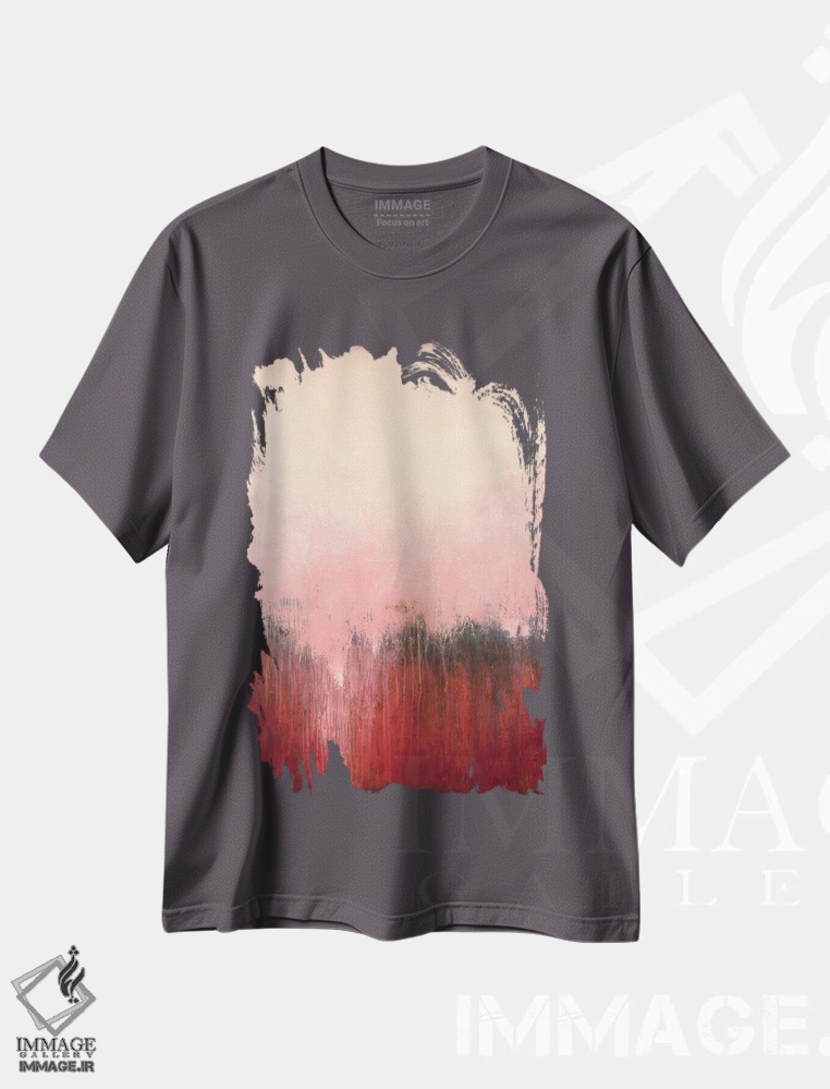 تیشرت طوسی طرح انتزاعی ,عمق کم اثر لوکاش اولک
