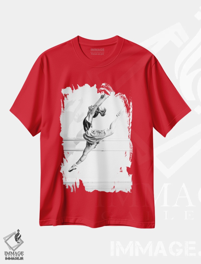 تیشرت قرمز طرح دار رقاصه اثر گلاوکو منهالی