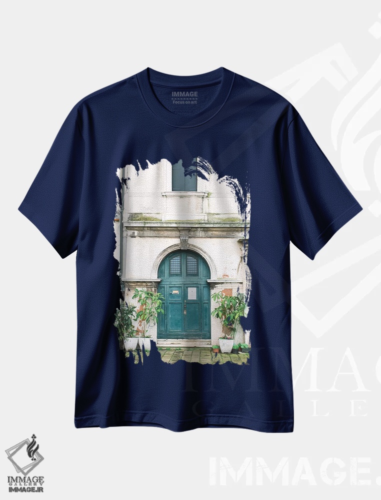 تیشرت سرمه ای طرح دار Venice, Italy,در آبی، ونیز، ایتالیا اثر لاولی لیتل هوم کو