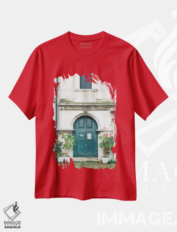 تیشرت قرمز طرح دار Venice, Italy,در آبی، ونیز، ایتالیا اثر لاولی لیتل هوم کو