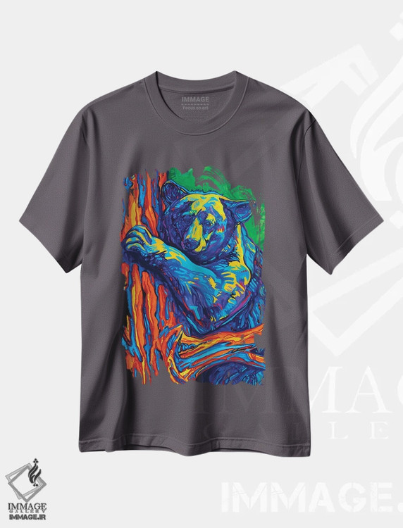 تیشرت طوسی طرح دار بغل خرسی اثر دریک هیگینز