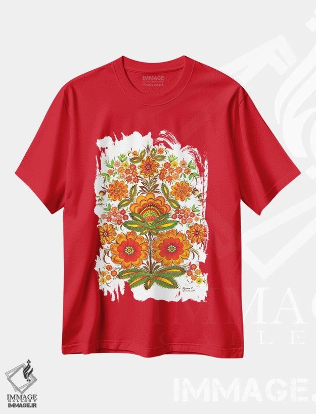 تیشرت قرمز طرح دار سرزمین عجایب اثر هالینا کولگا