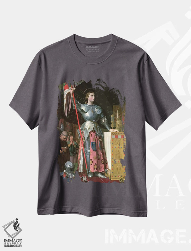 تیشرت طوسی طرح دار ژاندارک در تاج گذاری شارل هفتم، ۱۸۵۴ اثر ژان اوگوست دومینیک اِنْگر