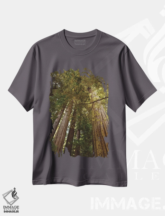 تیشرت طوسی طرح دار جنگل سرخ چوب اثر بثانی یانگ