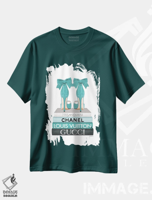 تیشرت سبز طرح دار Teal Shoes,کتاب های متوسط با تن فیروزه ای و کفش های فیروزه ای اثر آماندا گرینوود