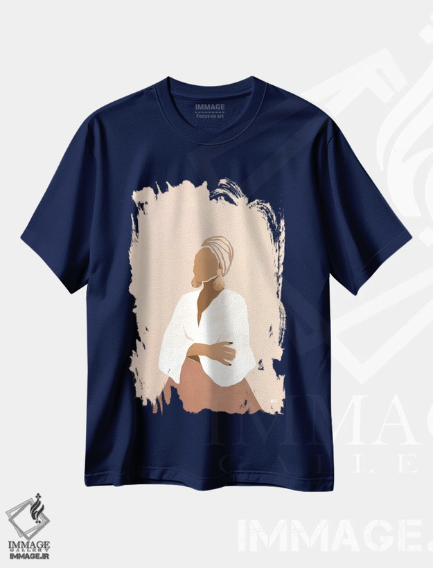 تیشرت سرمه ای طرح دار سلینا اثر بریا نیکول