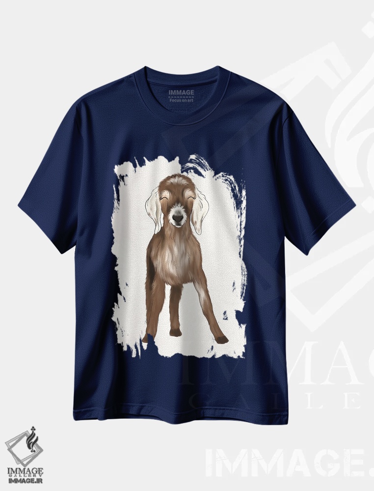 تیشرت سرمه ای طرح دار بزغاله اثر کیتی برایانت