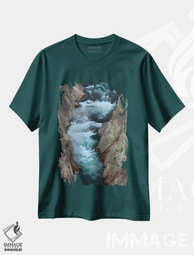 تیشرت سبز طرح دار Wyoming. Yellowstone River, Grand Canyon of the Yellowstone, Yellowstone National Park.,ایالات متحده، وایومینگ. رود یلواستون، گرند کنیون یلواستون، پارک ملی یلواستون اثر جودیت زیمرمن