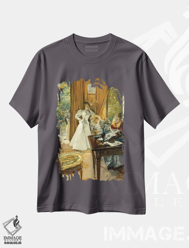 تیشرت طوسی طرح دار 1897,در اتاق پذیرایی، ۱۸۹۷ اثر لودک مارولد