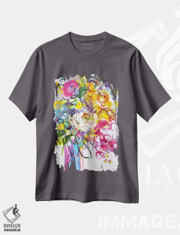 تیشرت طوسی طرح دار خاطرات تابستانی ۲ اثر آنا چر