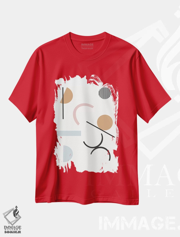 تیشرت قرمز طرح دار آدلفا اثر شارلوت وینتر