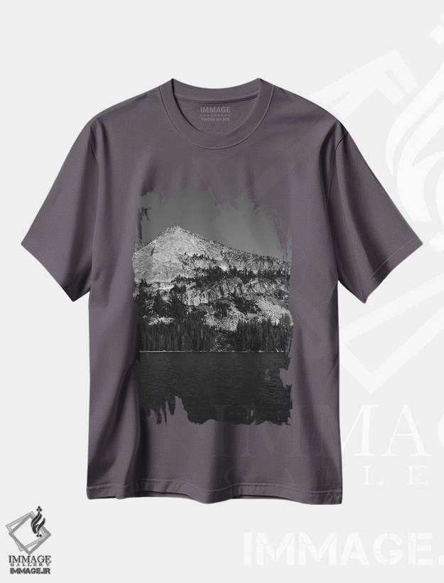 تیشرت طوسی طرح دار Yosemite National Park,دریاچه تنایا - پارک ملی یوسیمیتی اثر بثانی یانگ