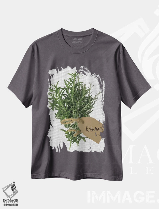 تیشرت طوسی طرح دار رزماری اثر آصاف فرانک