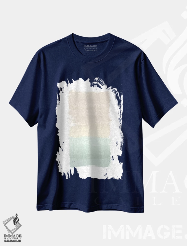 تیشرت سرمه ای طرح دار طرح抽ش پاستلی اثر اورارا استودیو
