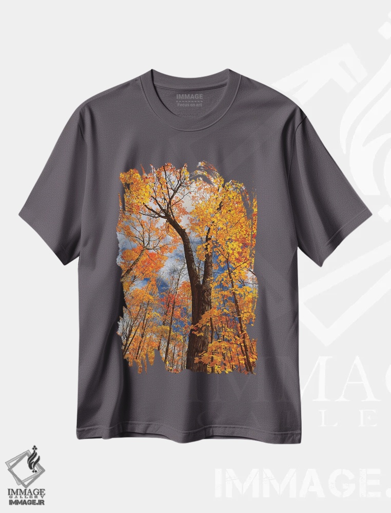 تیشرت طوسی طرح دار Ontario, Fairbank Provincial Park. Sugar maple trees in autumn.,کانادا، انتاریو، پارک استانی فِربنک. درختان افرا قندی در پاییز اثر جینز گالری