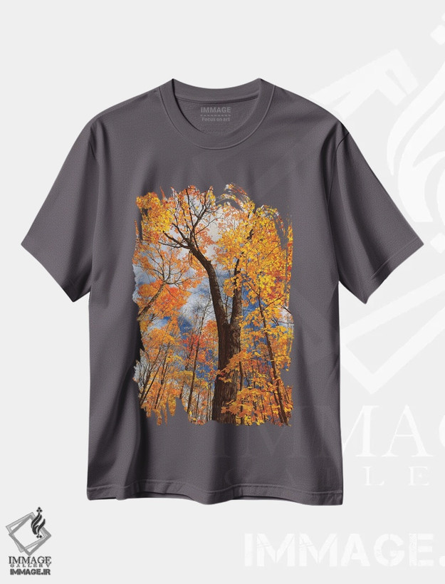 تیشرت طوسی طرح دار Ontario, Fairbank Provincial Park. Sugar maple trees in autumn.,کانادا، انتاریو، پارک استانی فِربنک. درختان افرا قندی در پاییز اثر جینز گالری