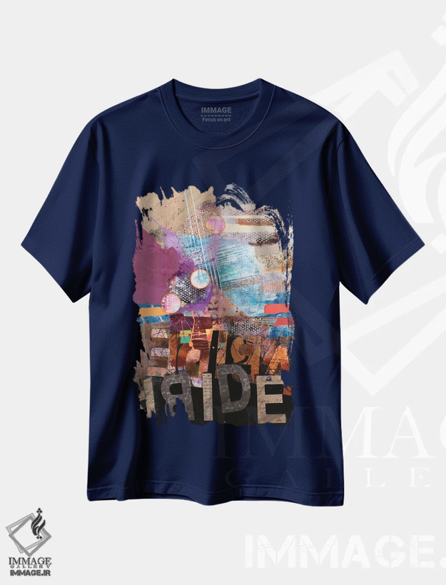 تیشرت سرمه ای طرح هنری ,پایداری I اثر مری مارلی