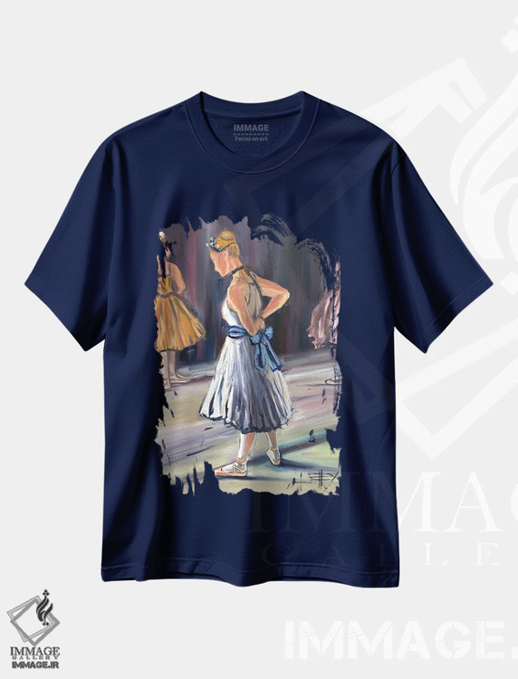 تیشرت سرمه ای طرح دار Ballerina,رویاپردازی با دگا اثر لیزا الی