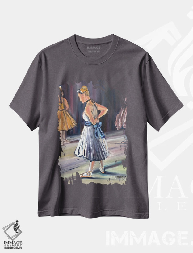 تیشرت طوسی طرح دار Ballerina,رویاپردازی با دگا اثر لیزا الی
