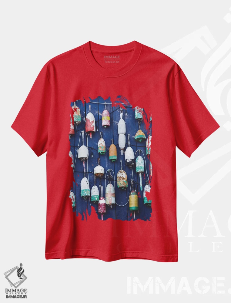 تیشرت قرمز طرح دار شناورهای خرچنگ گیری مین اثر آن هادک
