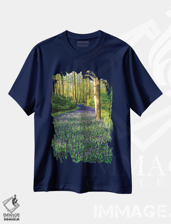 تیشرت سرمه ای طرح دار Zuid Holland, Lisse. Muscari Armeniacum.,هلند، زوید هُلَند، لیسه. موسکاری آرمنیاکوم اثر امیلی ام ویلسون