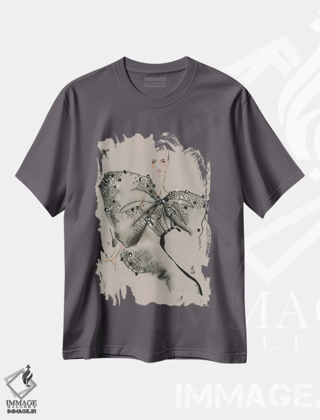 تیشرت طوسی طرح دار ژیوانشی هوت کوتور III اثر الی عظیزیان