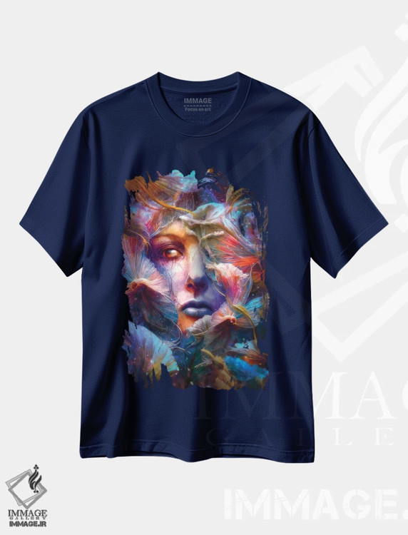 تیشرت سرمه ای طرح فانتزی ,برخاستن دوباره اثر ماریو سانچز نوادو