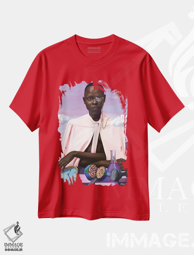 تیشرت قرمز طرح دار کالبدشکافی واقعیت اثر ابن نواکپانی