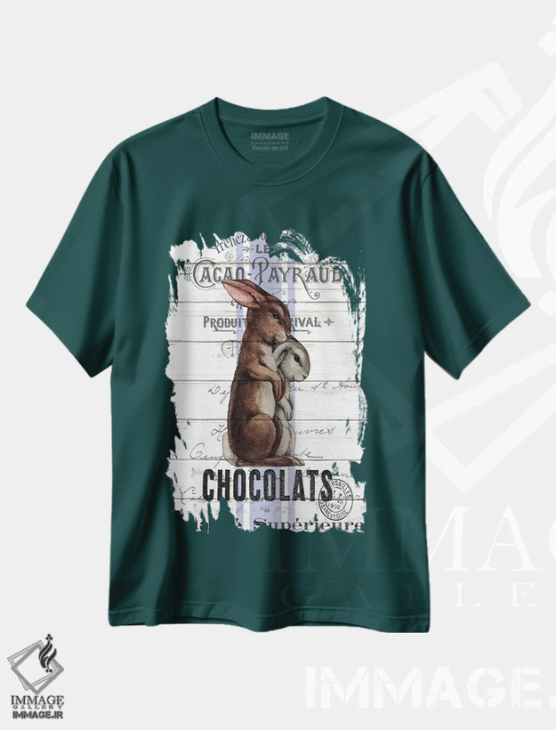 تیشرت سبز طرح دار عید پاک کلاسیک I اثر آن بیلی