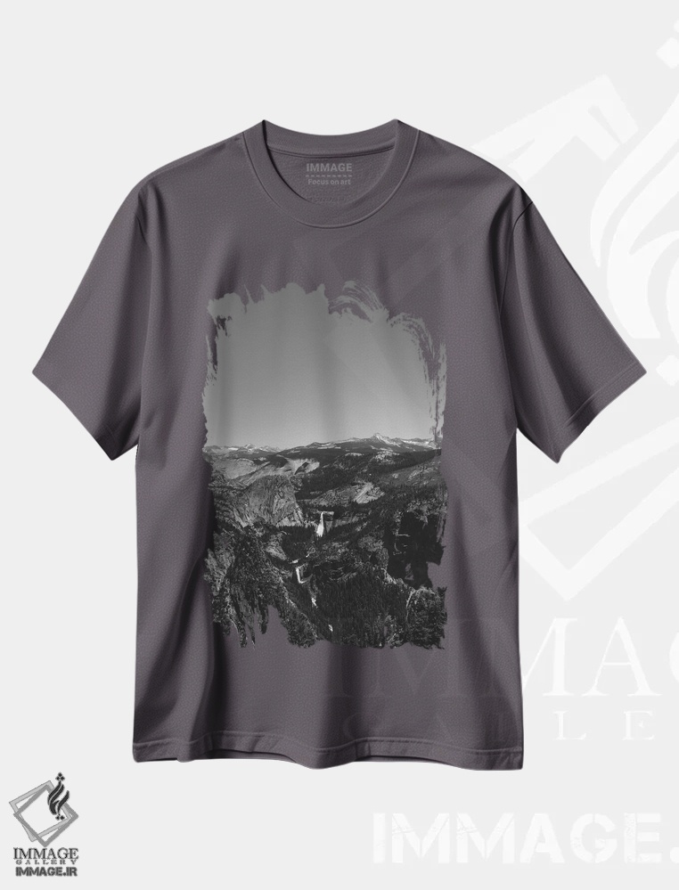تیشرت طوسی طرح دار Yosemite National Park III,نقطه گلیشر - پارک ملی یوسیمیتی سوم اثر بثانی یانگ