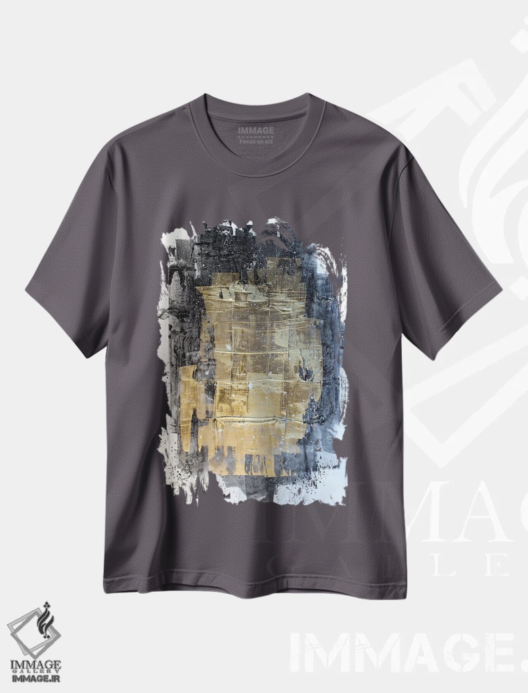 تیشرت طوسی طرح دار طلای نیمه شب اثر کنت یانگستروم