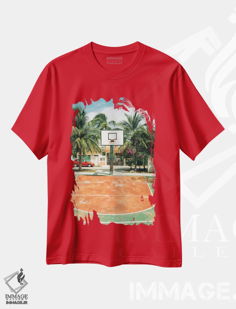 تیشرت قرمز طرح دار Isla Mujeres I,بسکتبال، ایسلا موخرس I اثر جان بیلوس