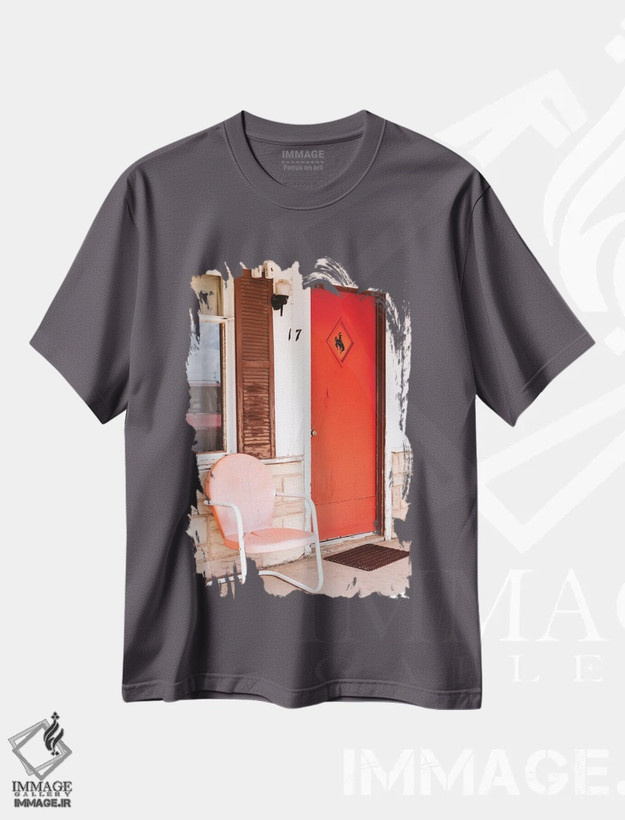 تیشرت طوسی طرح دار موتل باکارو اثر بثانی یانگ