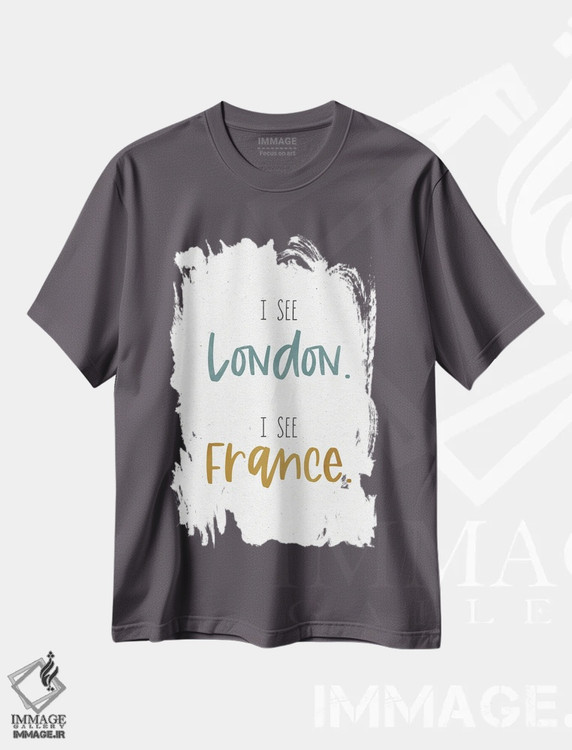 تیشرت طوسی طرح دار I See France,لندن را می بینم، فرانسه را می بینم اثر لیدی لوئیز دیزاینز
