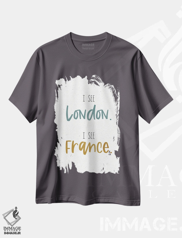تیشرت طوسی طرح دار I See France,لندن را می بینم، فرانسه را می بینم اثر لیدی لوئیز دیزاینز