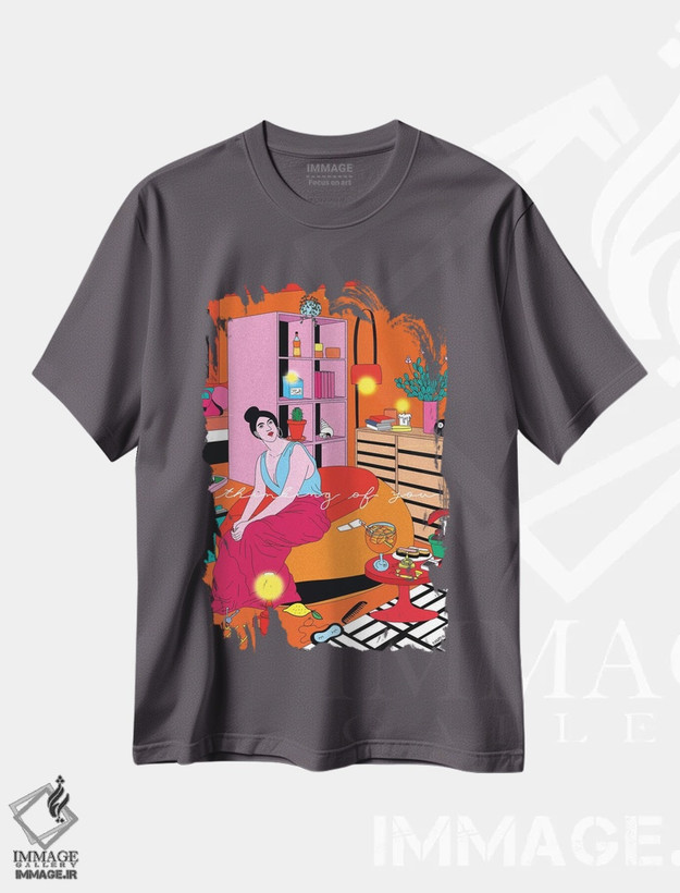تیشرت طوسی طرح دار از تو اثر کازمو