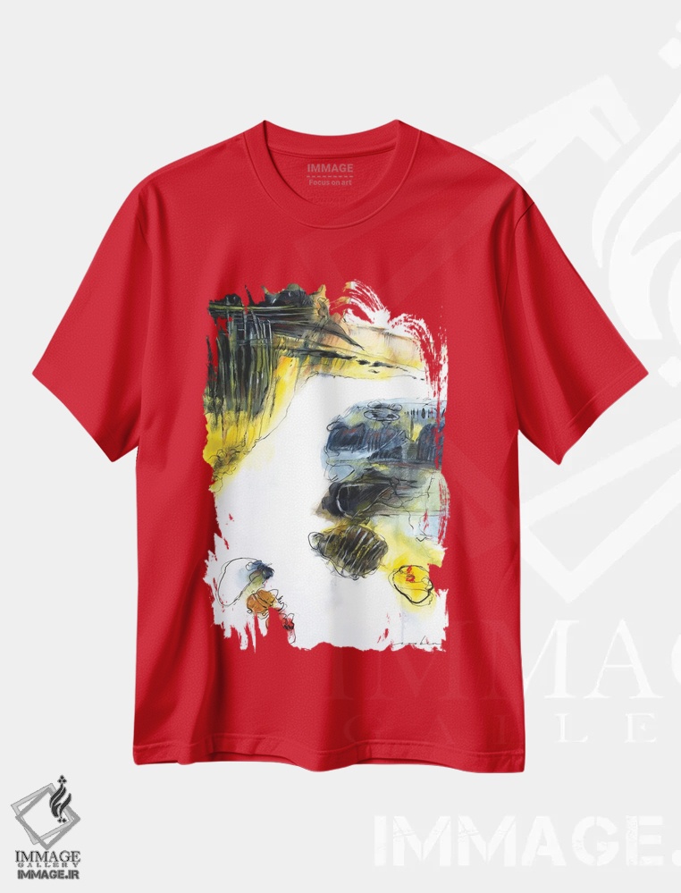 تیشرت قرمز طرح دار پوزه ساحلی اثر سو بنگ لیم