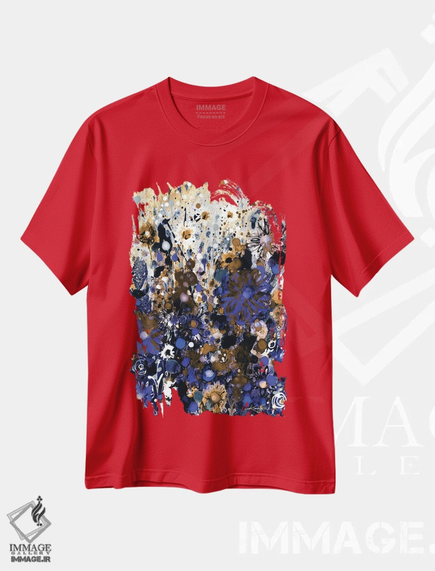 تیشرت قرمز طرح دار چمنزار شادی اول-چهارم اثر کتی مورتون استنیون